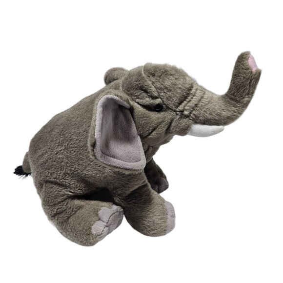 Wild Republic Elephant 15 inch Plush Gray Tusks Realistic Stuffed Animal Toy - Picture 3 of 9